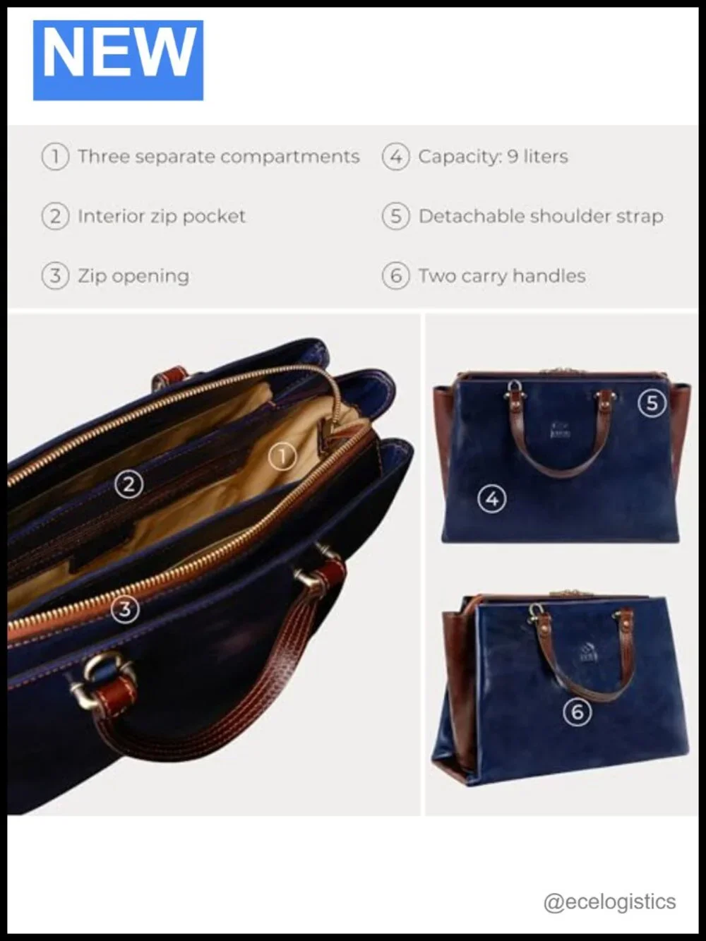 Italian Handmade Leather Top Handle Tote Bag for Women, Full Grain Cowhide Purse